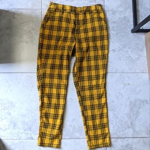 Hot Topic Yellow and Black Plaid Pants